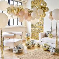 Preview: 12 sequin panels cream-gold elegance