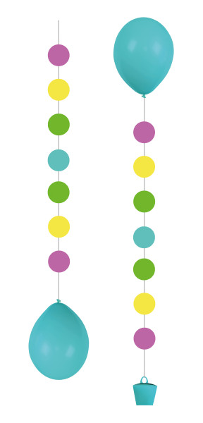 Colorful dots balloon pendants, set of 3