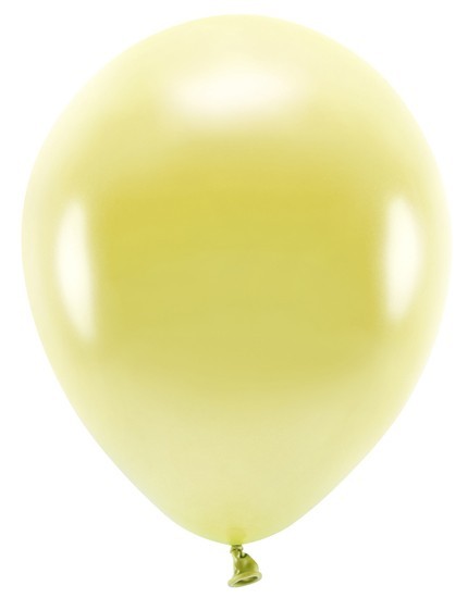 100 Eco metallic balloons lemon yellow 30cm