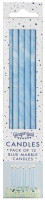 Widok: 12 niebieskich cienkich świec w sztyfcie 18 cm