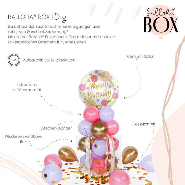 Balloha Geschenkbox DIY Happy Birthday Dots XL 3