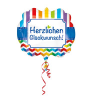 Folienballon Herzlichen Glückwunsch Regenbogen XL