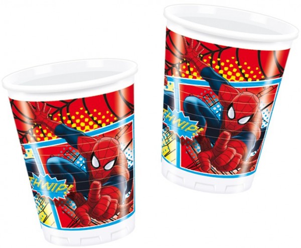 8 Ultimate Spiderman cups 200ml