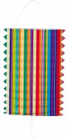 Farverig stripe-lanterne 16cm