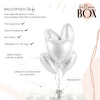 Vorschau: 5 Heliumballons in der Box matte White Hearts