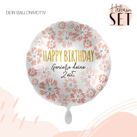 Vorschau: Bloomy Birthday Ballonbouquet-Set mit Heliumbehälter