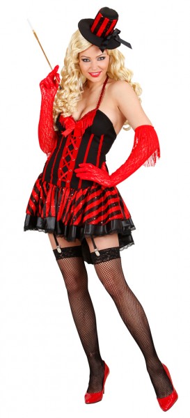 Costume femme Burlesque Showgirl noir rouge