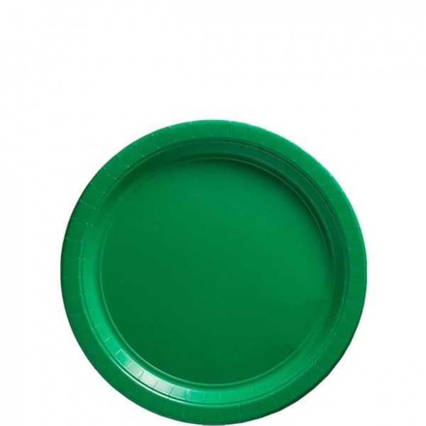 50 platos de papel verde 23cm