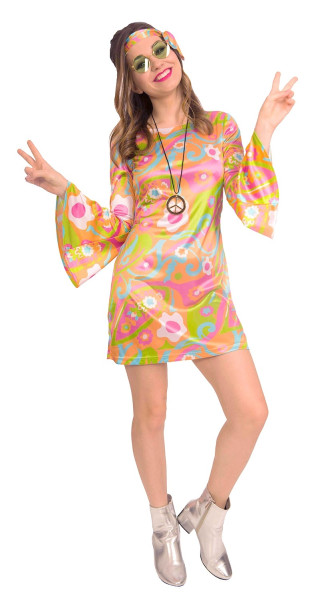 Disfraz de mujer hippie de los años 60 Sarah