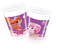 8 cute Disney Princesses love for animals plastic cups 200ml