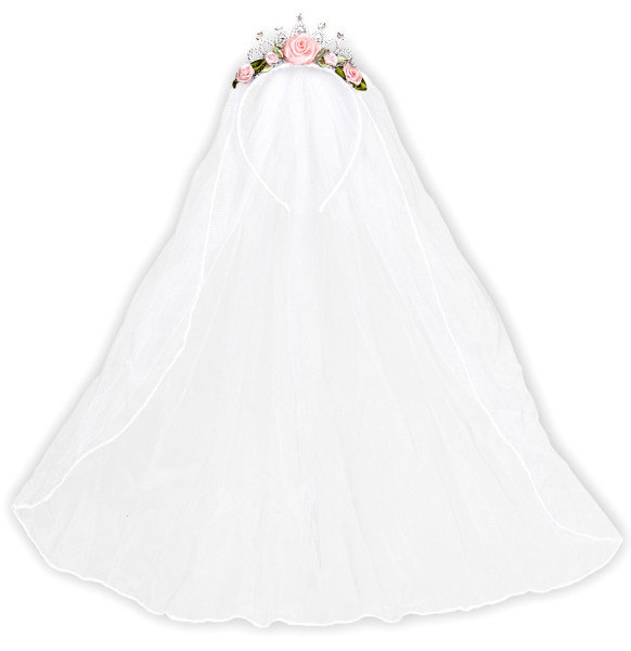 Bridal veil with flower wreath