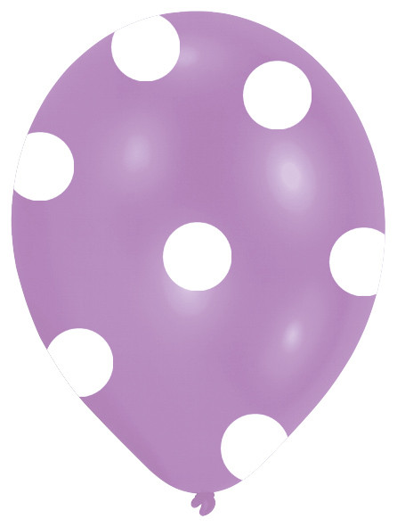6 kolorowych balonów w kropki 27,5 cm 4