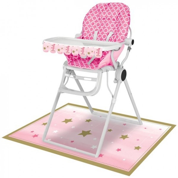 Twinkle Pink Star high chair decoration