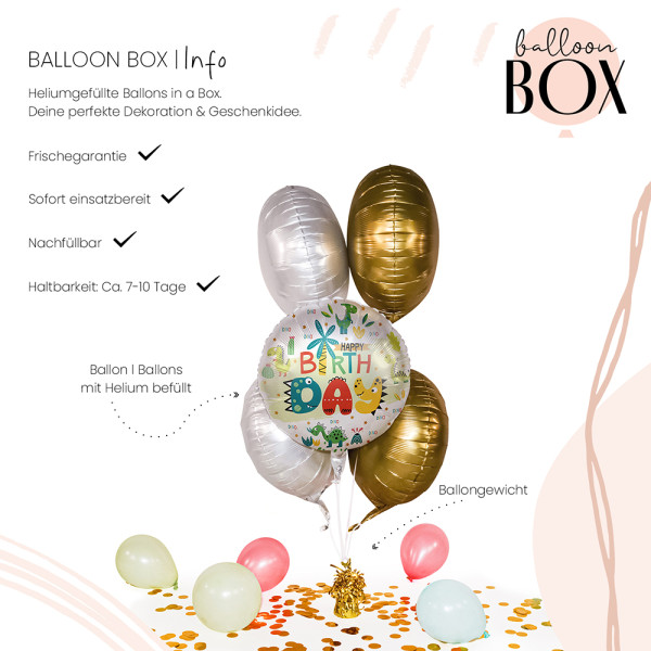 Heliumballon in der Box Dinoland Birthday 3