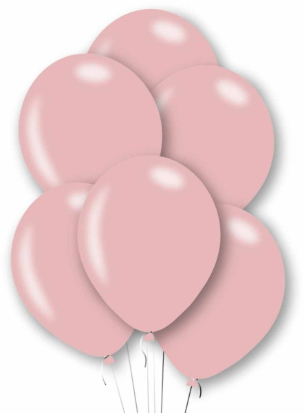 10 Rose Metallic Latex Balloons 27.5cm