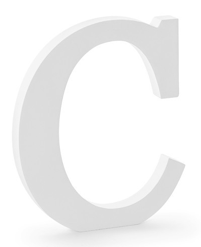 Drewniana litera C biała 17 x 20 cm