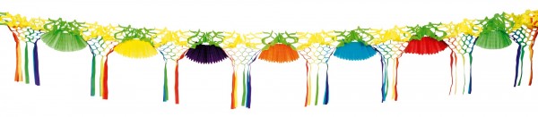 Guirnalda de abanico de colores con banderines 4m