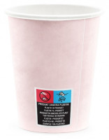 Widok: 6 różowych papierowych kubków urodzinowych 220 ml