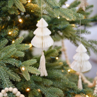 Anteprima: 4 ornamenti per alberi a nido d'ape con nappe