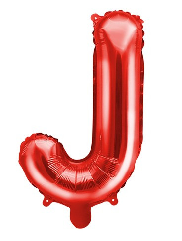Röd J bokstavsballong 35cm