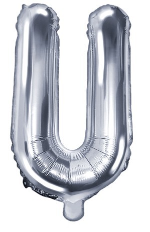 Folieballon U zilver 35cm
