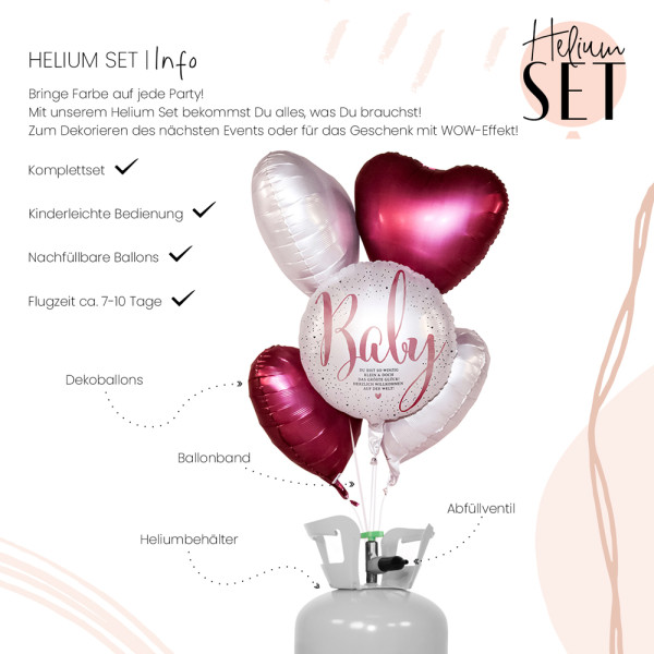 Little Cute Baby Girl Ballonbouquet-Set mit Heliumbehälter 3