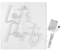 LED Schriftzug Lets Party warmweiß