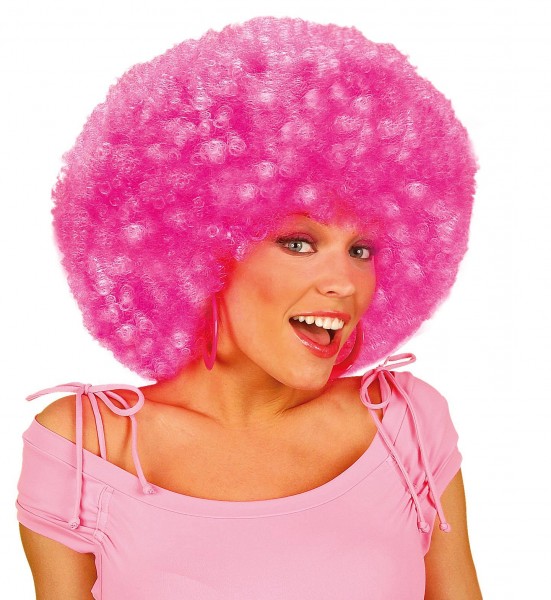 Neon pink maxi afro wig