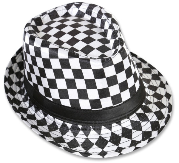 Checkered fedora hat