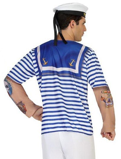 Tatoveret 3D sømand mænds skjorte 2