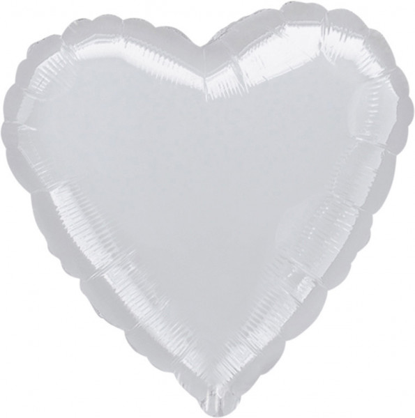 Silver Heart foil balloon 43cm
