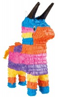 Oversigt: Farverig mexicansk æsel Pinata 56x43cm
