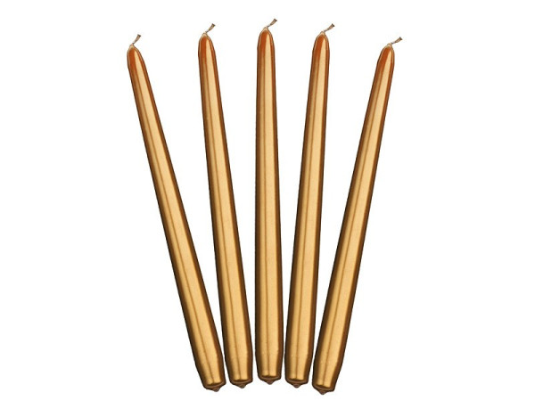 10 taper candles Lucia gold 29cm