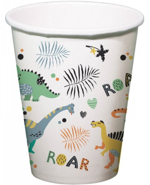 6 Little Dino paper cups 250ml