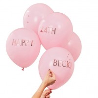 5 customizable balloons pink 30cm