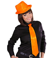 Vorschau: Krawatte glänzend neon orange