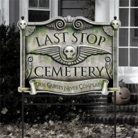 Cartello cimitero Last Stop Cemetery 78cm