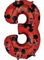Mickey Mouse Zahl 3 Ballon 66cm