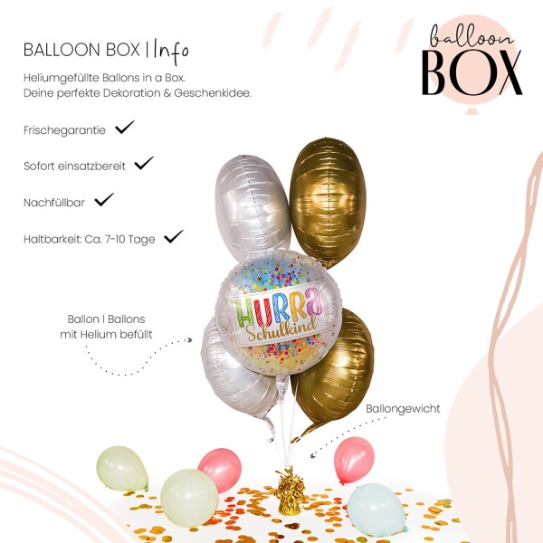 Heliumballon in der Box Hurra Schulkind 3