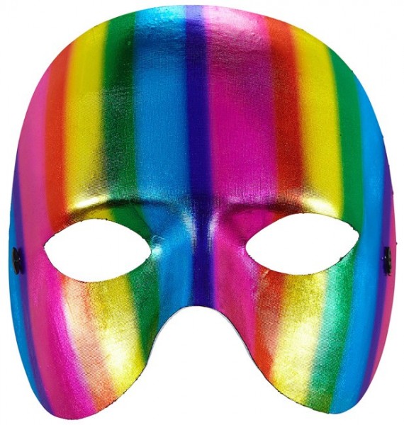 Metallic regenboog half masker