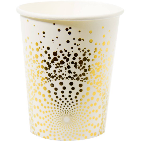 6 Golden Glamor paper cups 250ml