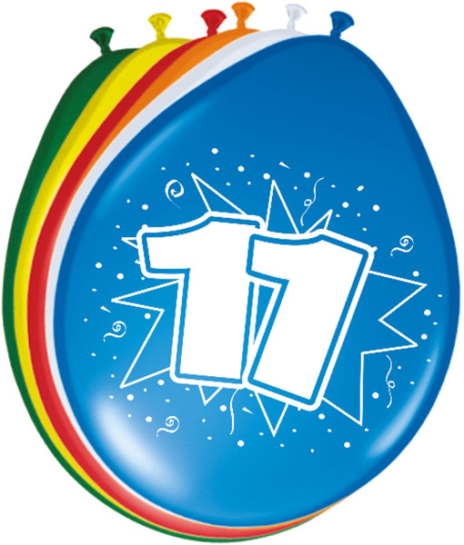 8 balonów Numer urodzinowy 11 30 cm