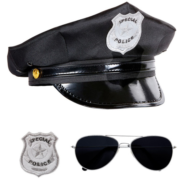 Set de accesorios disfraz de policía 3 piezas