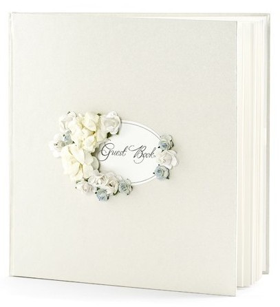Floral guest book with roses 20.5cm