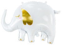 Anteprima: Palloncino foil elefante bianco 66 cm