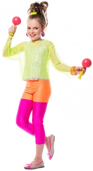 Rosa flicka leggings neon
