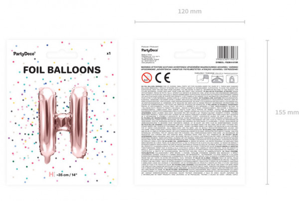 Folienballon H roségold 35cm 3