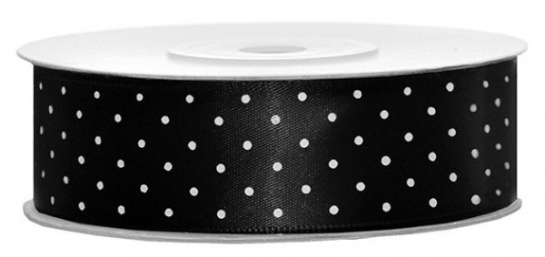 25m svart prick presentband vita prickar
