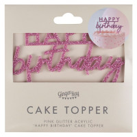Widok: Dekoracja na tort urodzinowy Pinky Winky o wymiarach 13cm x 11cm