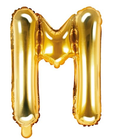 Palloncino lettera M oro metallico 35cm